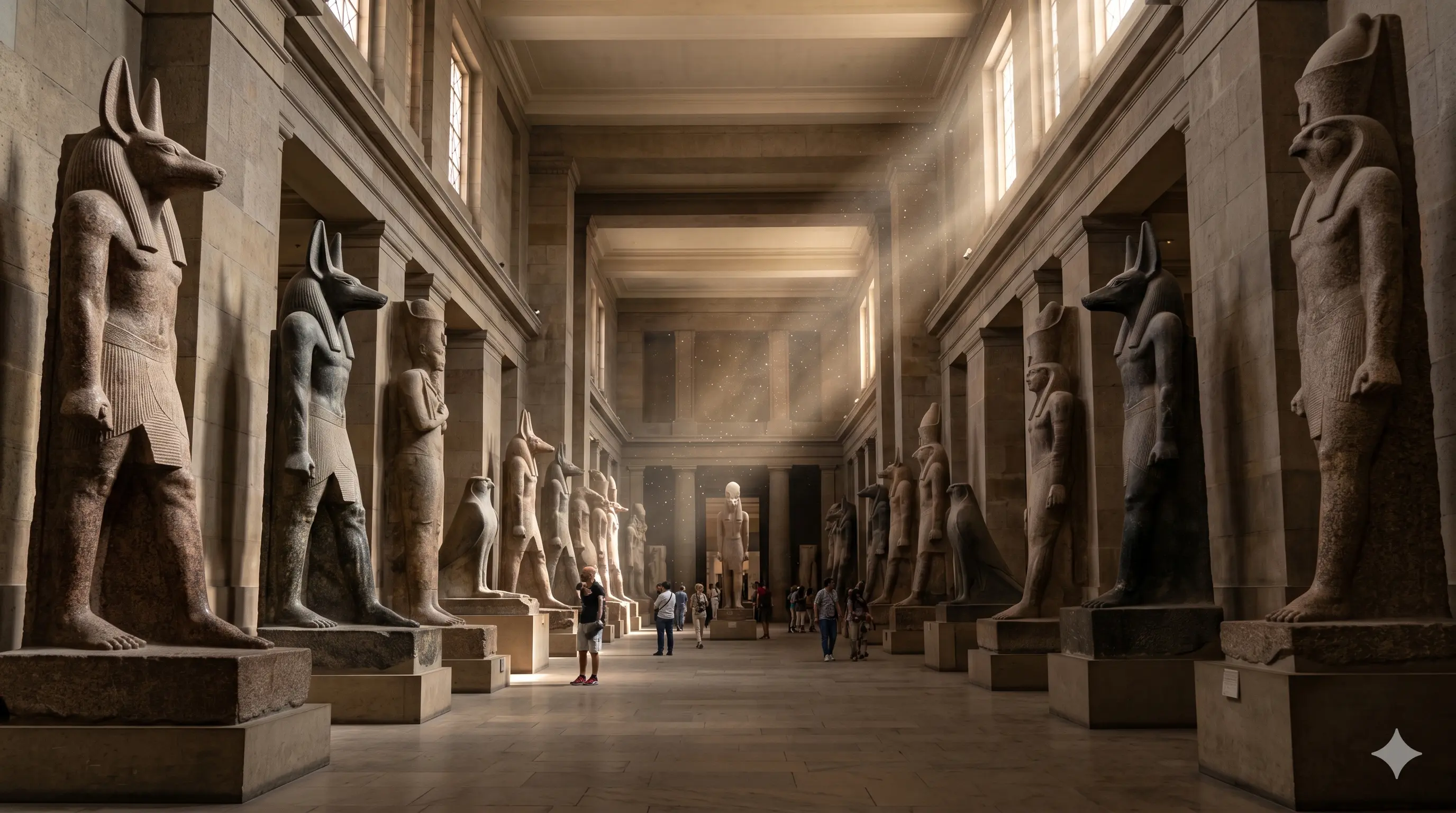 Noční pohled na muzeum s panoramatem Prahy v pozadí
