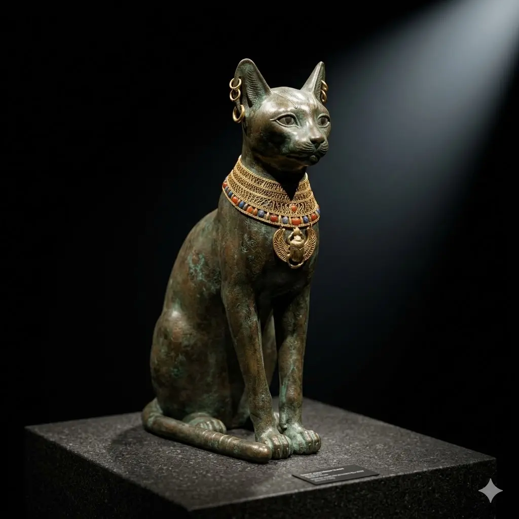 Bronzová soška bohyně Bastet